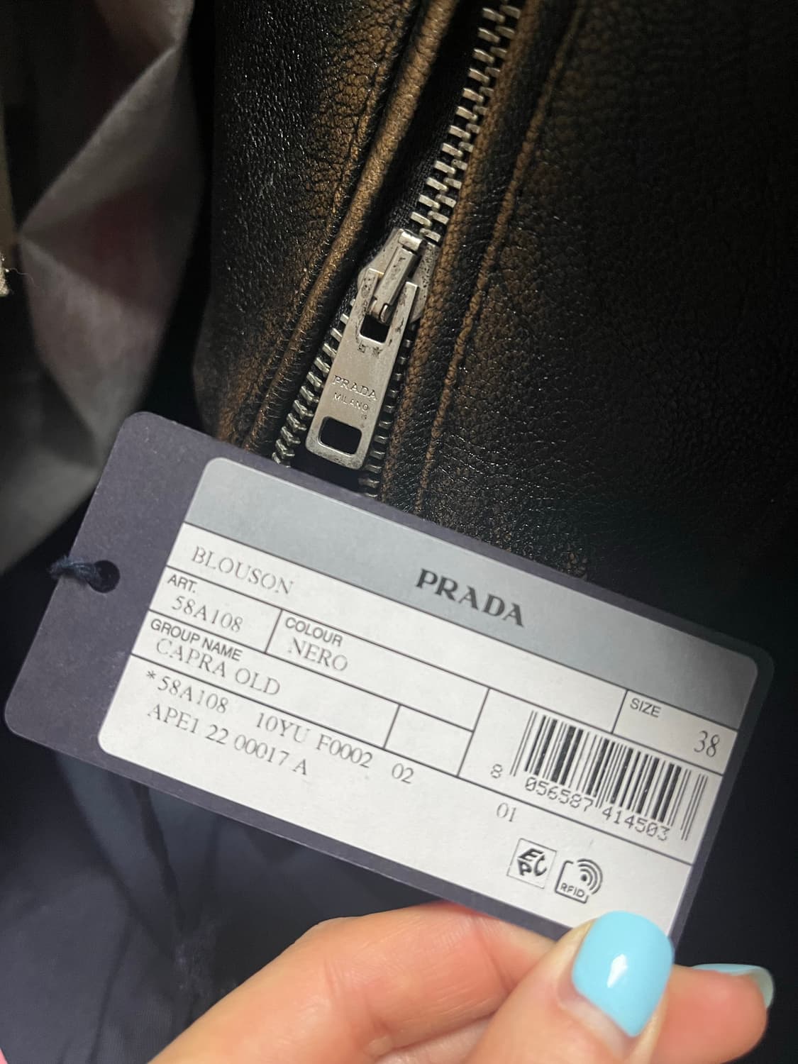 프라다 빈티지 이펙트 가죽자켓 38 상품이미지10