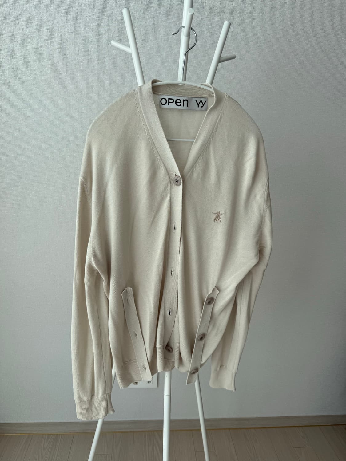 오픈와이와이 그레이 트위스트 플라켓 가디건 상품이미지1