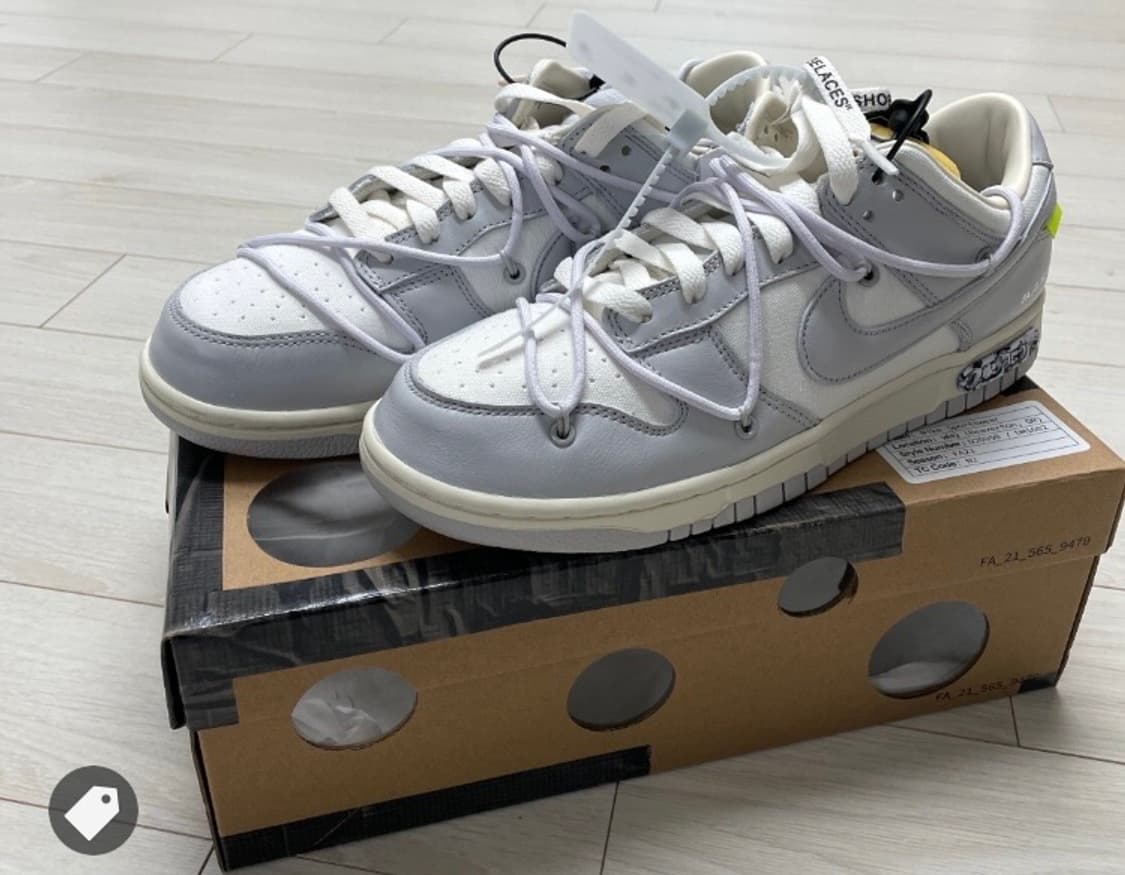 나이키 오프화이트 덩크 로우 로트 49 새상품 275 상품이미지1