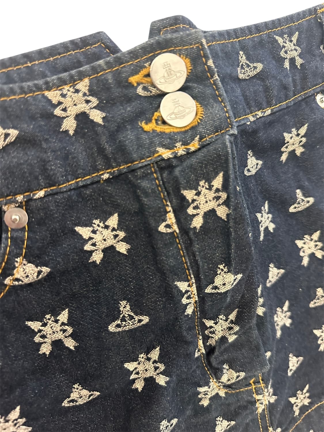 비비안웨스트우드 레드라벨 orb 디아망떼 스컬 데님스커트 상품이미지5