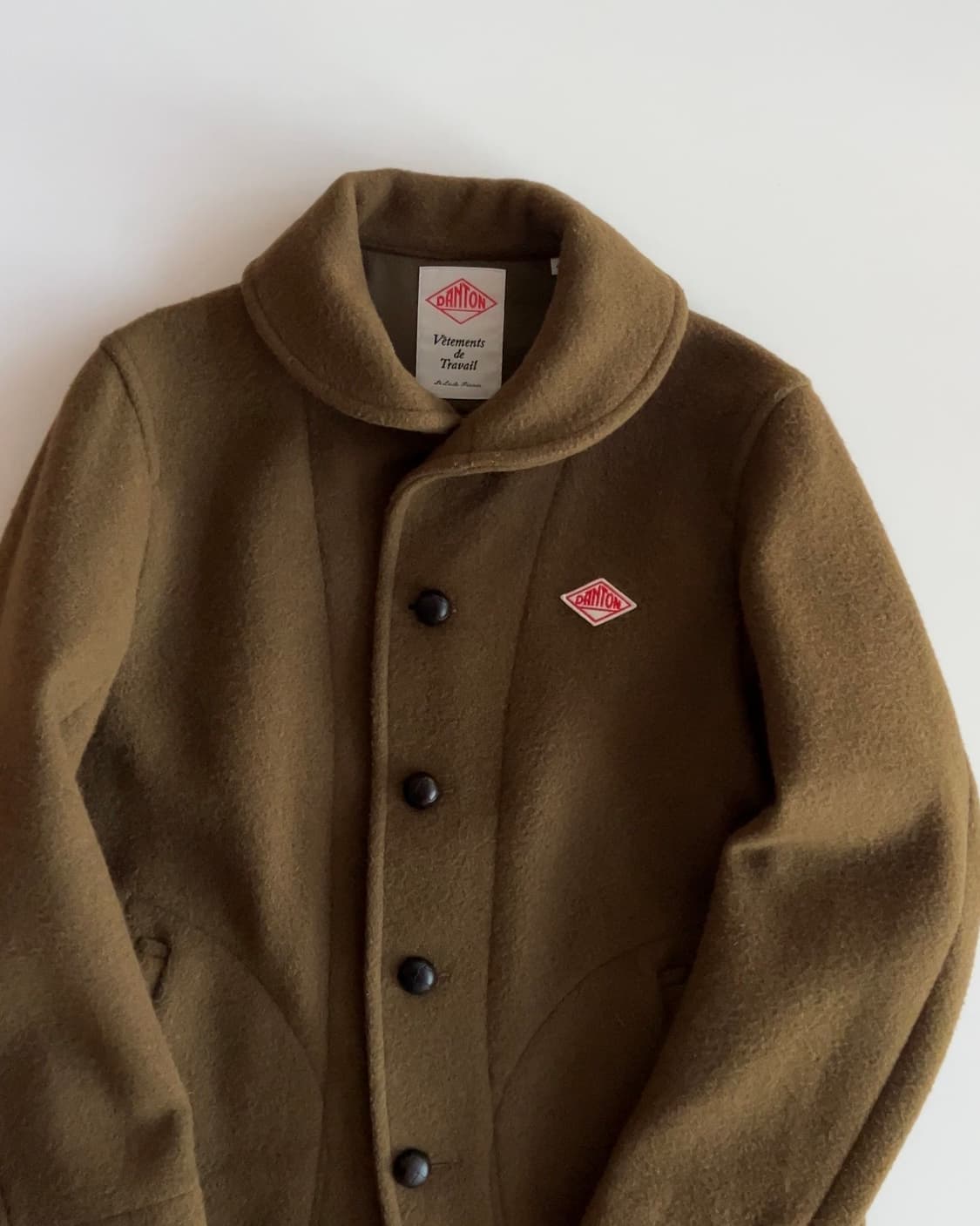 단톤 올리브그린 숄카라 모직 자켓 40 상품이미지2