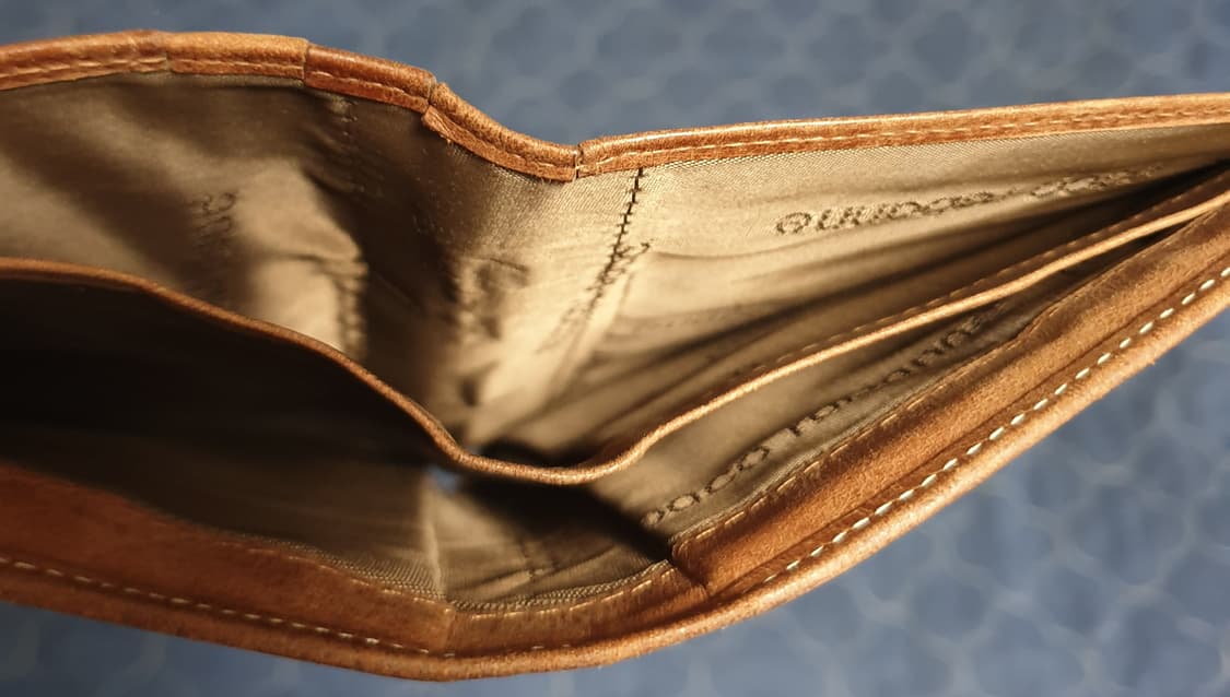 (빈티지) 파코라반 파리 소가죽 에이징 카드 장지갑 브라운 상품이미지4