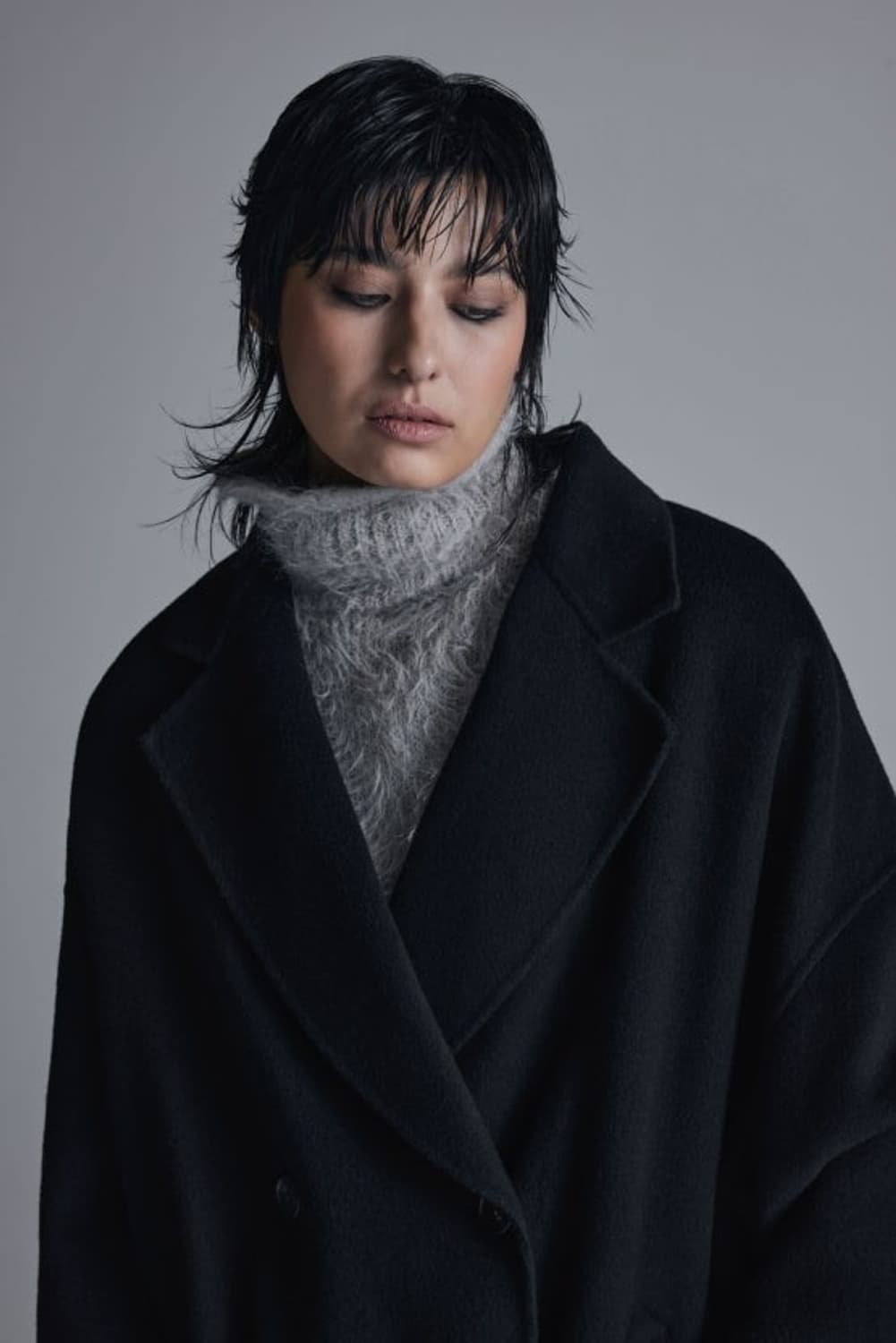 트리밍버드 Handmade) Wide Long Coat [ Black ] 상품이미지3
