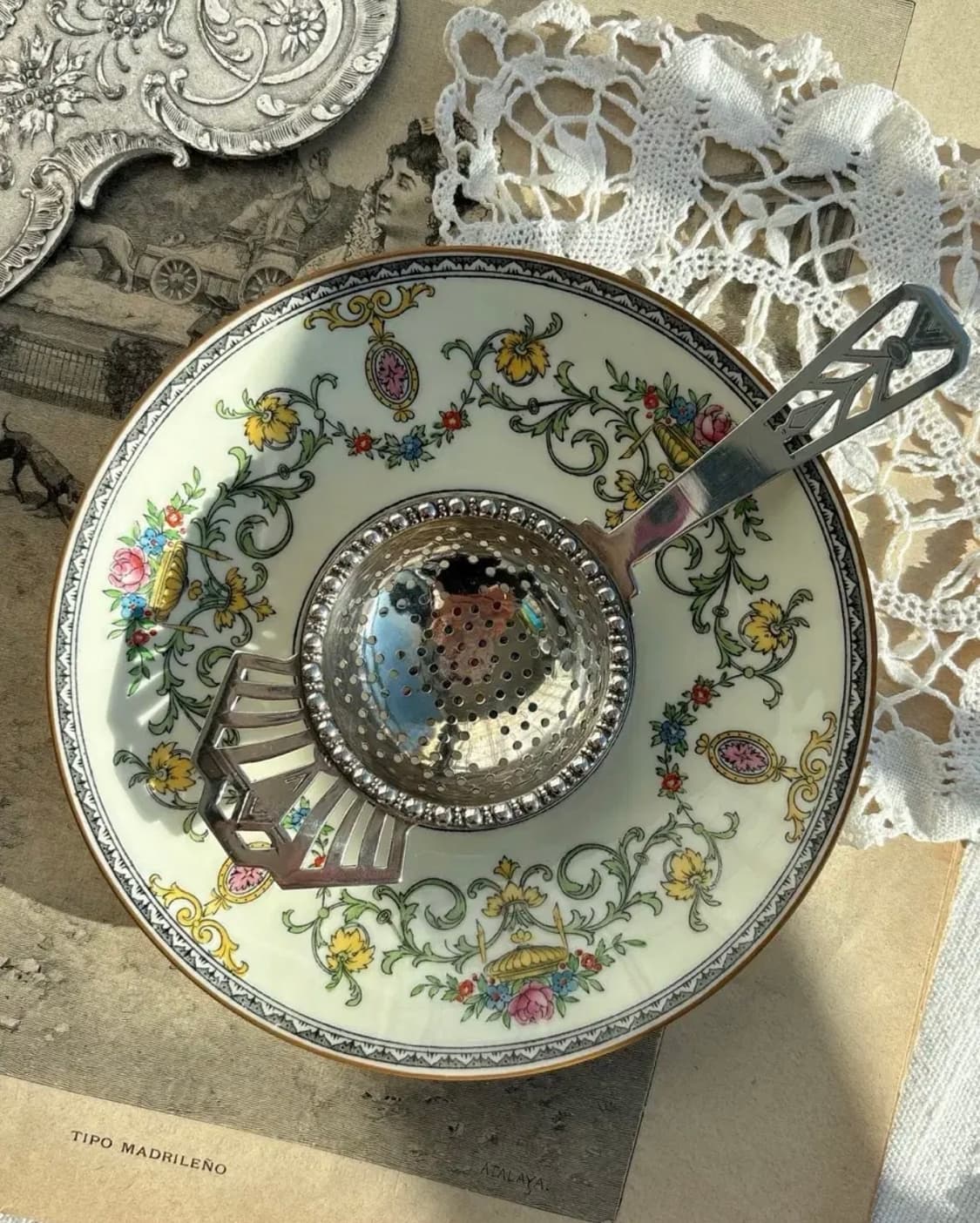 영국 앤틱 실버플레이트 티스트레이너 상품이미지3