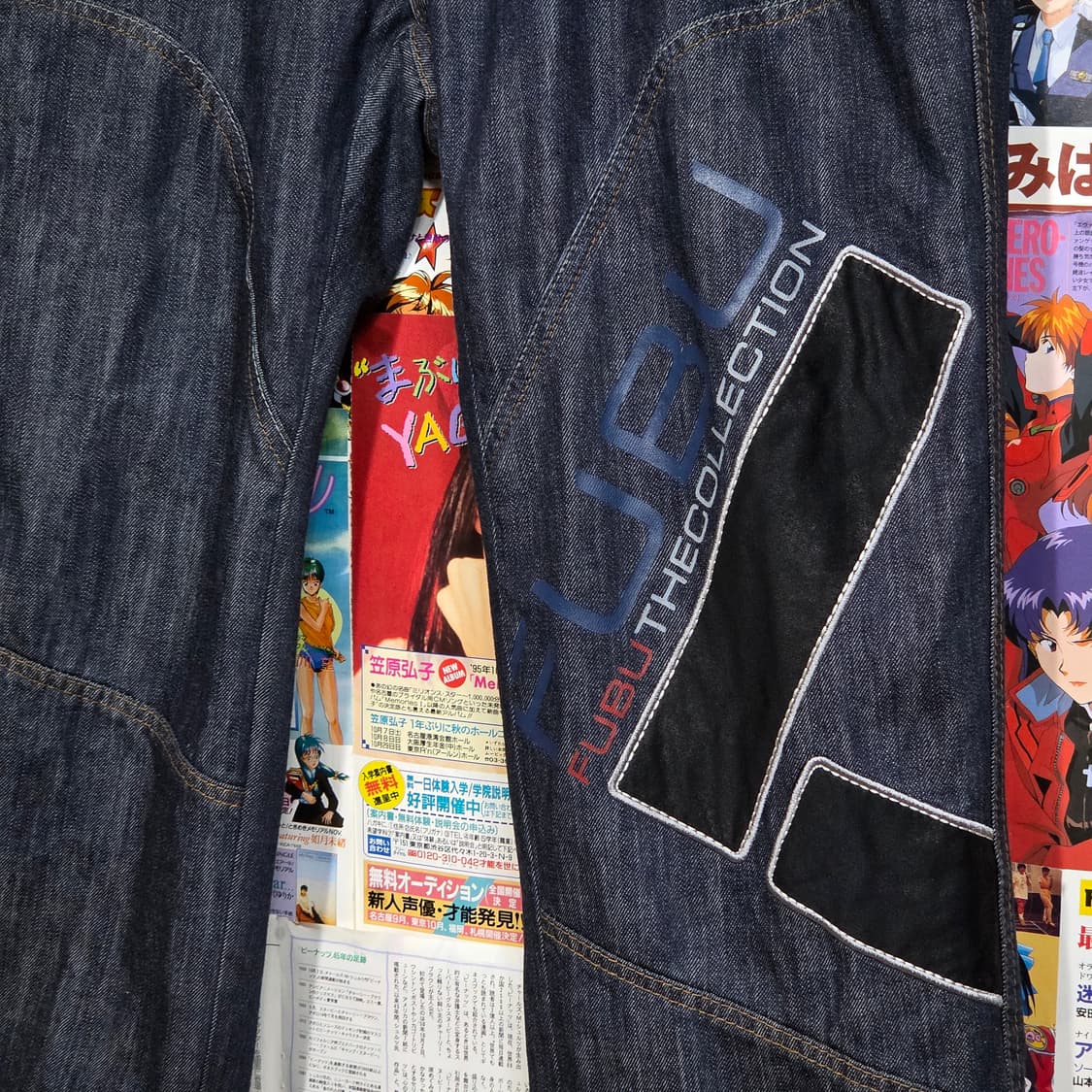 후부 반밴드 진청 절개 오버핏 데님 팬츠 상품이미지4