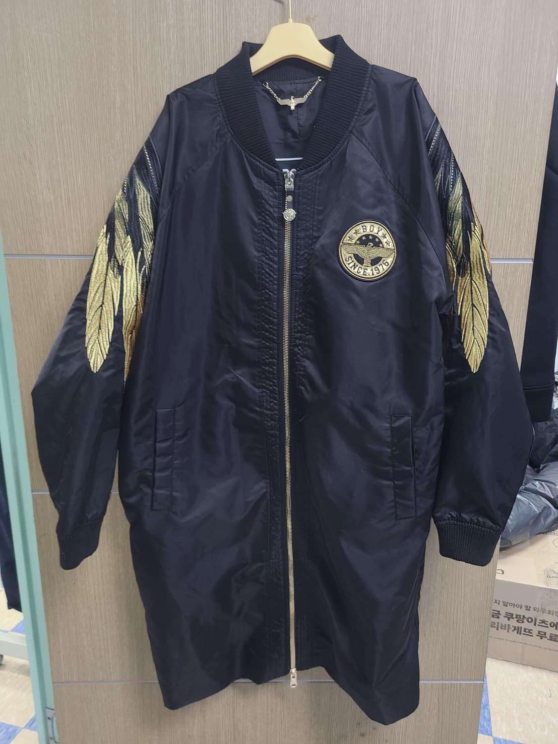 보이런던 롱 봄버 자켓 블랙 색상 상품이미지1