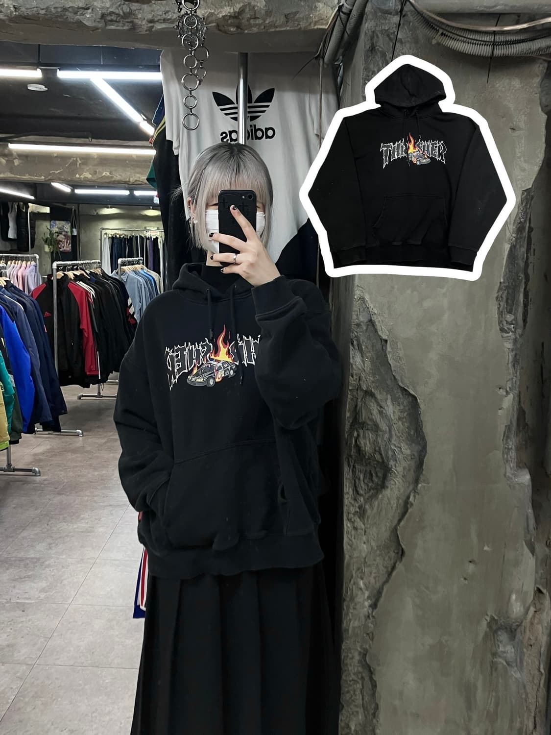 트레셔 빅로고 후드티 블랙 XL  #csz2700 상품이미지1