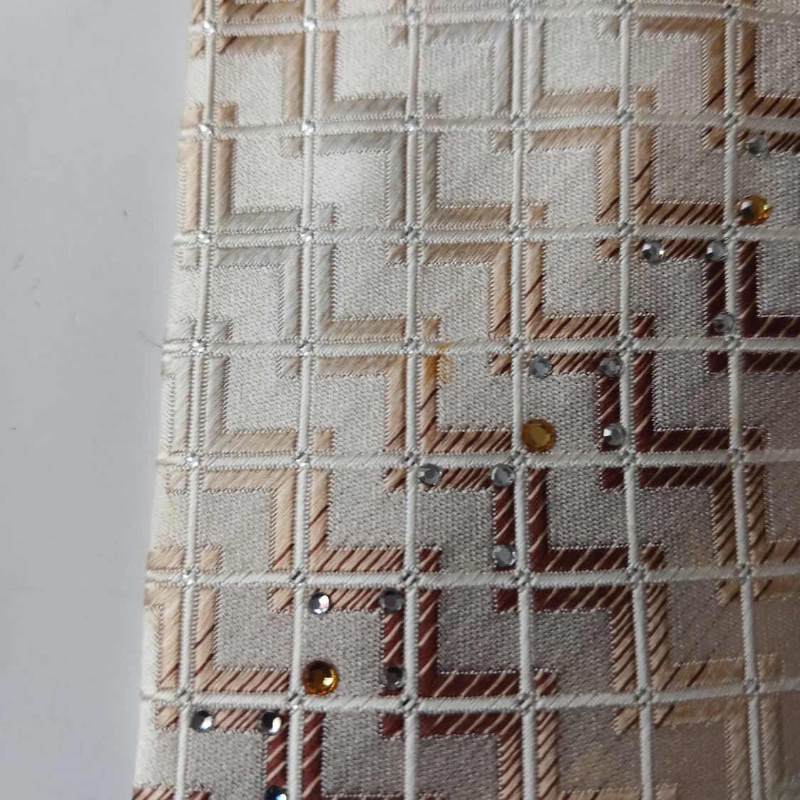 니나리치 실크 브라운 기하 패턴 넥타이 9.1cm A등급 A19877 상품이미지9