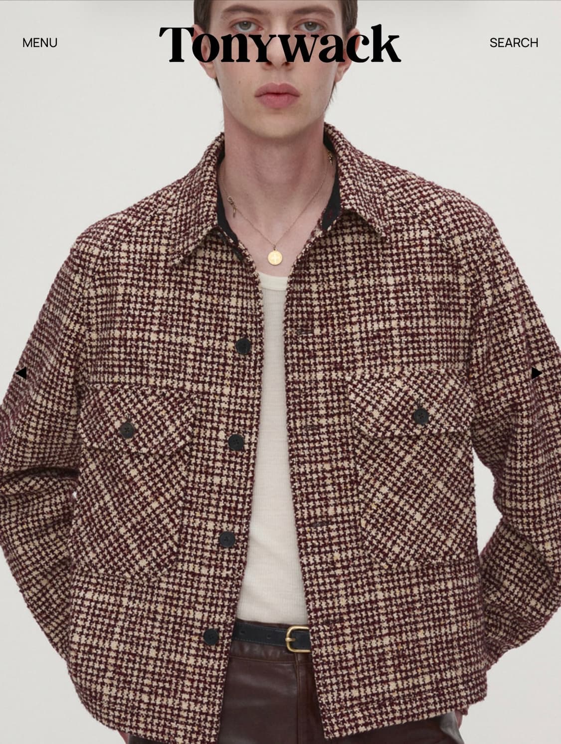 [L] 토니웩 체크 울 트위드 자켓 상품이미지2