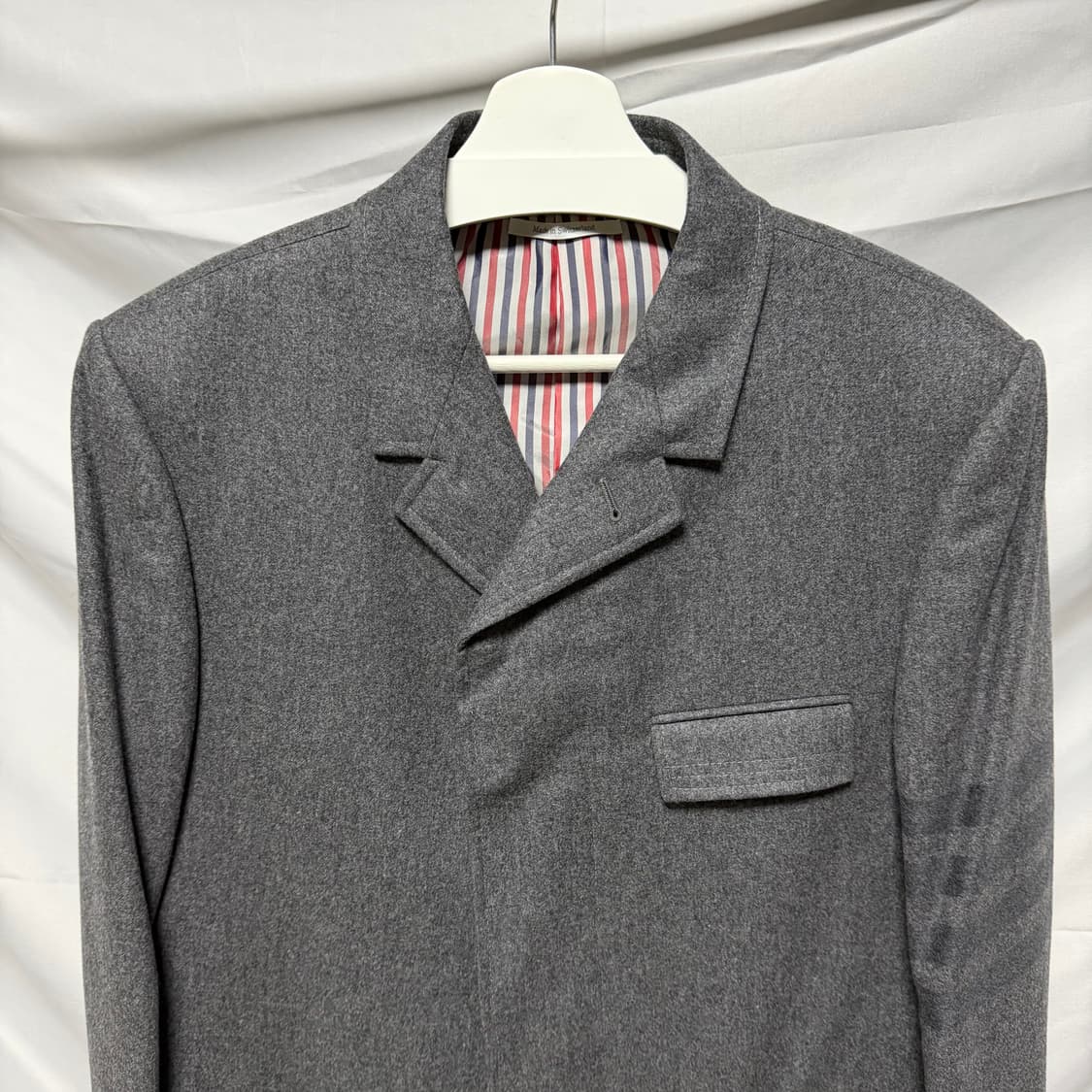 [S+급/2] 톰브라운 사선완장 울 체스터필드 오버 코트 그레이 상품이미지3