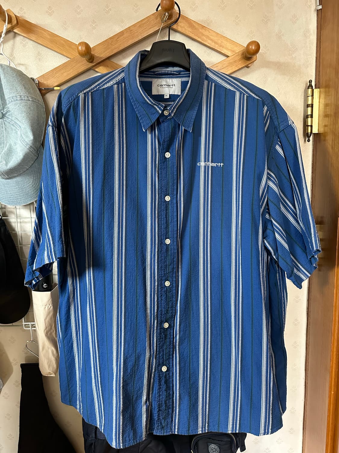 칼하트 WIP 숏슬리브 퀜틴 셔츠 블루 XL 상품이미지1