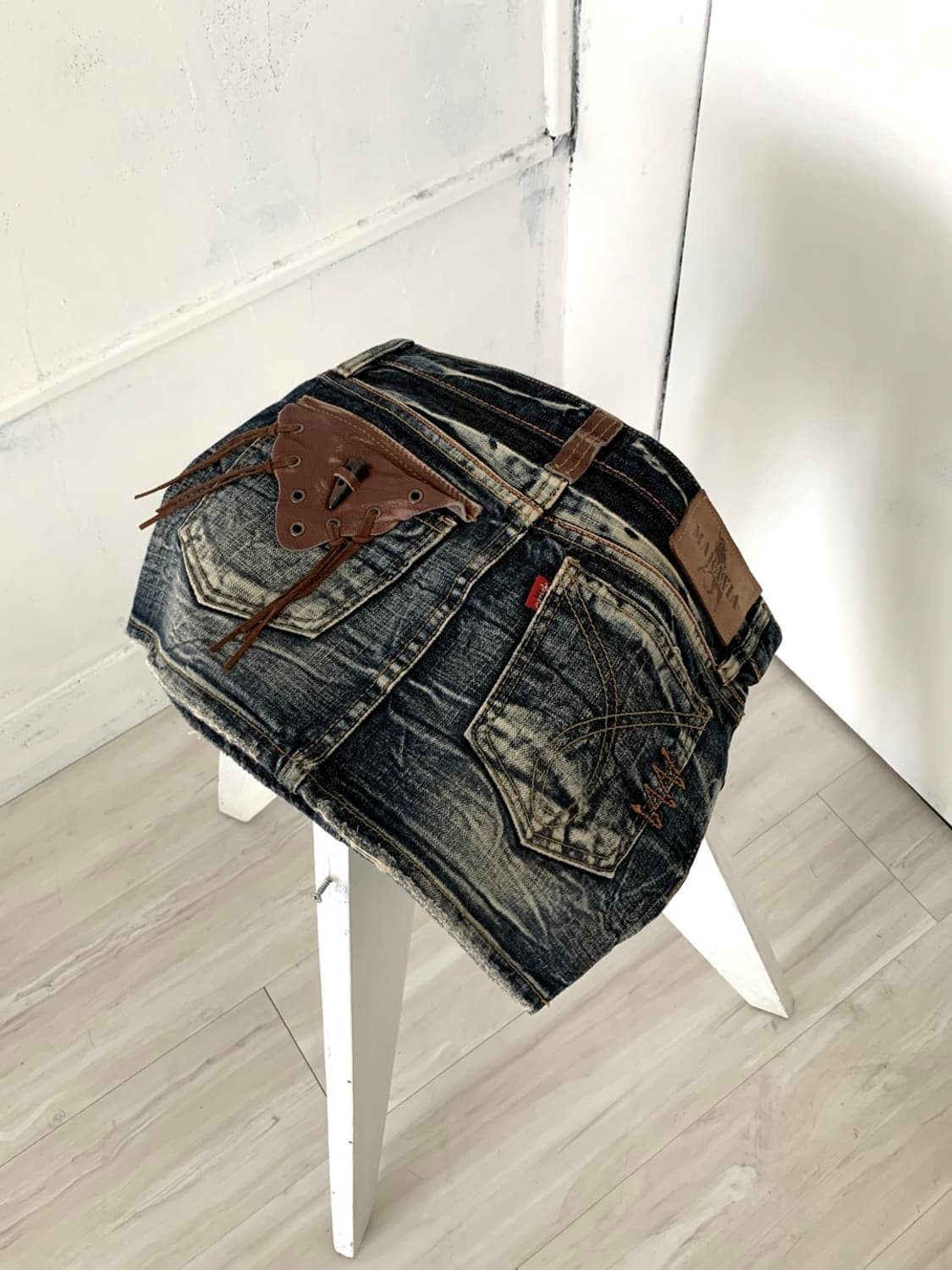 Maraxia western denim mini skirt 상품이미지8