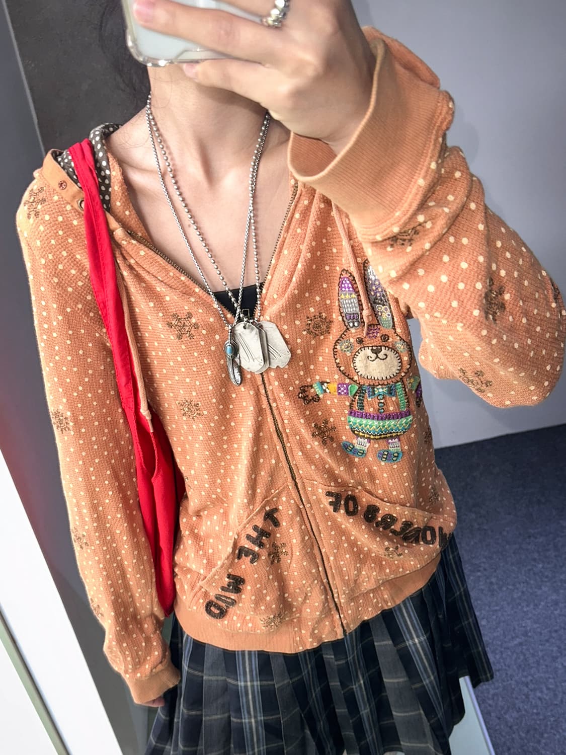 orange dot rabbit zip hoody 상품이미지1