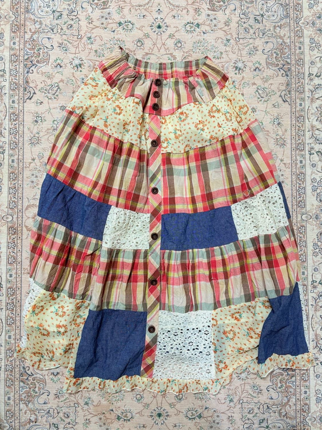 Patchwork vintage skirt 상품이미지1