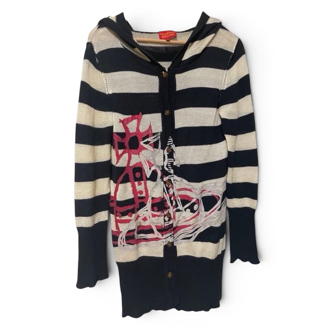 비비안웨스트우드 스트라이프 후드 가디건 상품이미지1