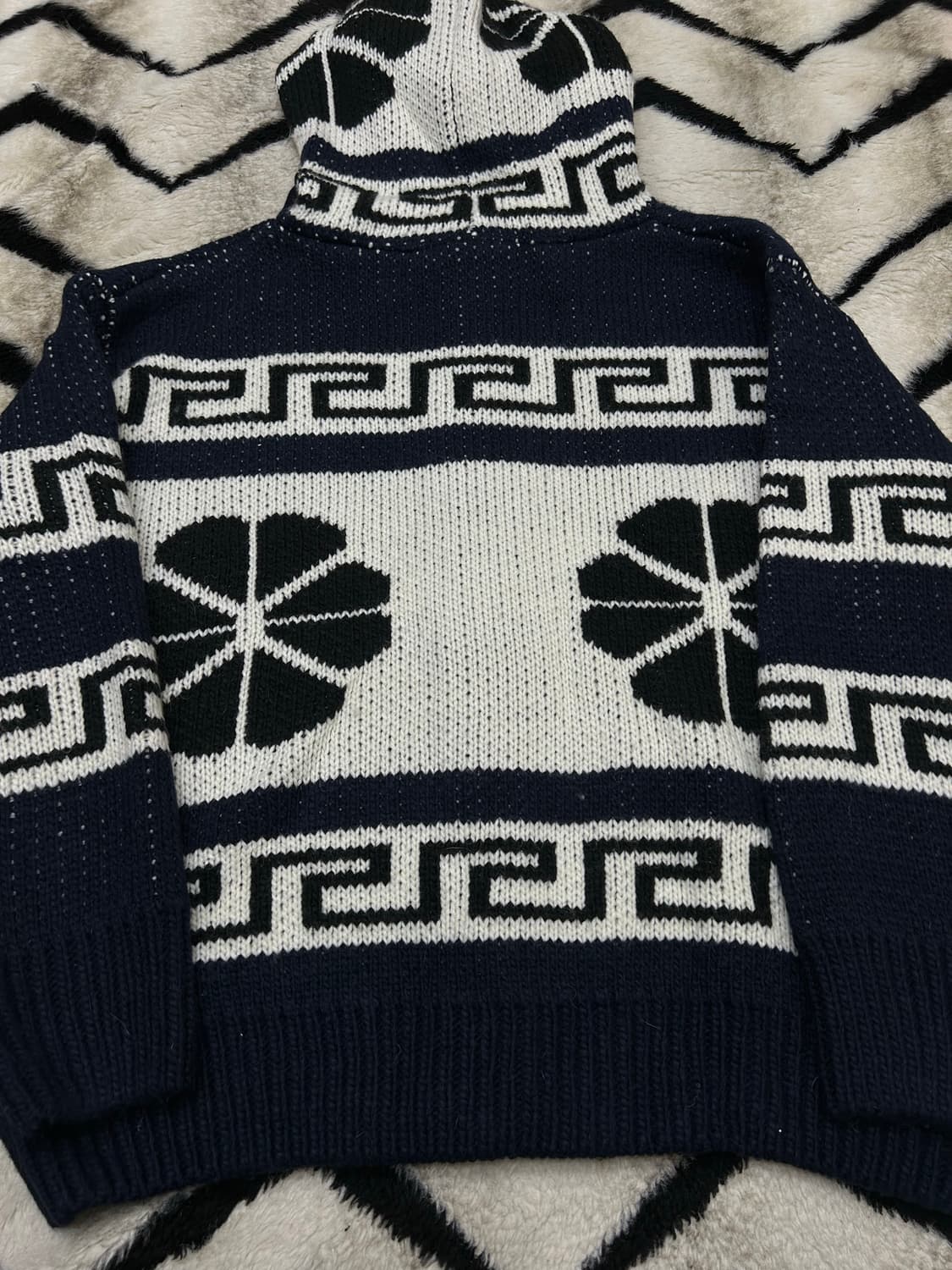 [L]파르티멘토 울 니트 코위찬 후드자켓/네이비 상품이미지5