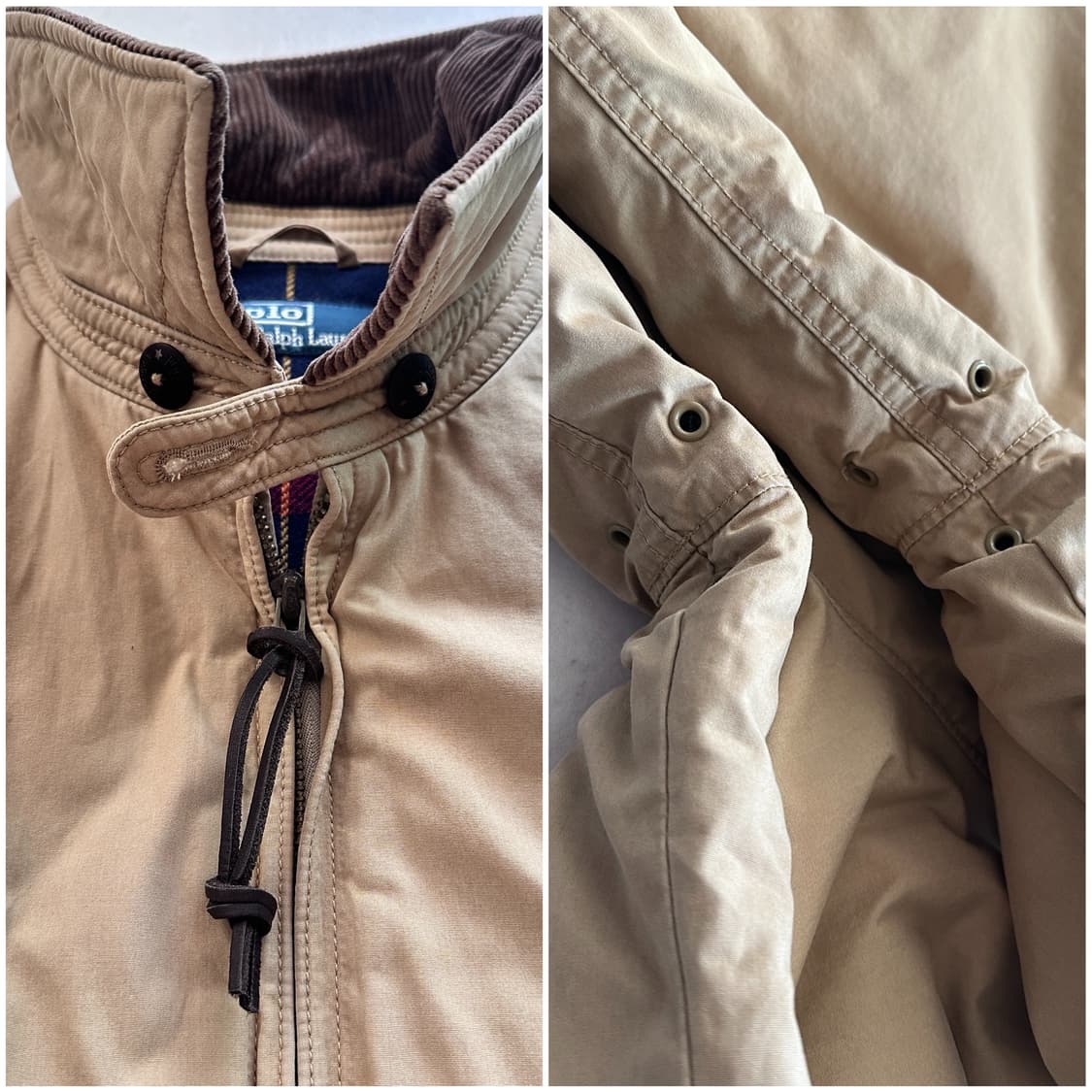 90s 폴로 랄프로렌 패딩 플란넬 타탄 체크 안감 자켓 봄버 상품이미지6