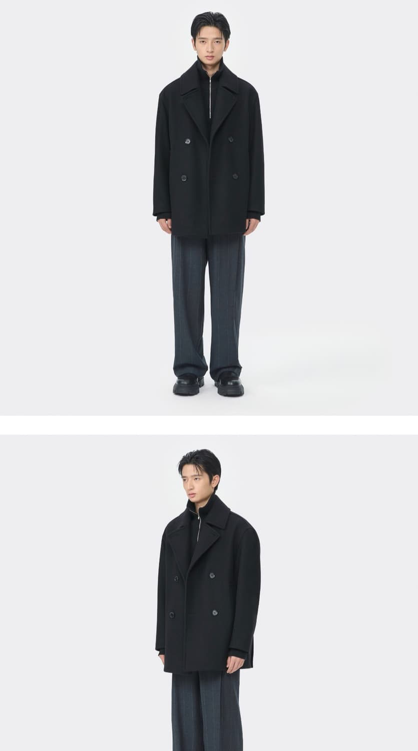 25FW 커스텀멜로우 Black Wool PeaCoat코트 상품이미지2