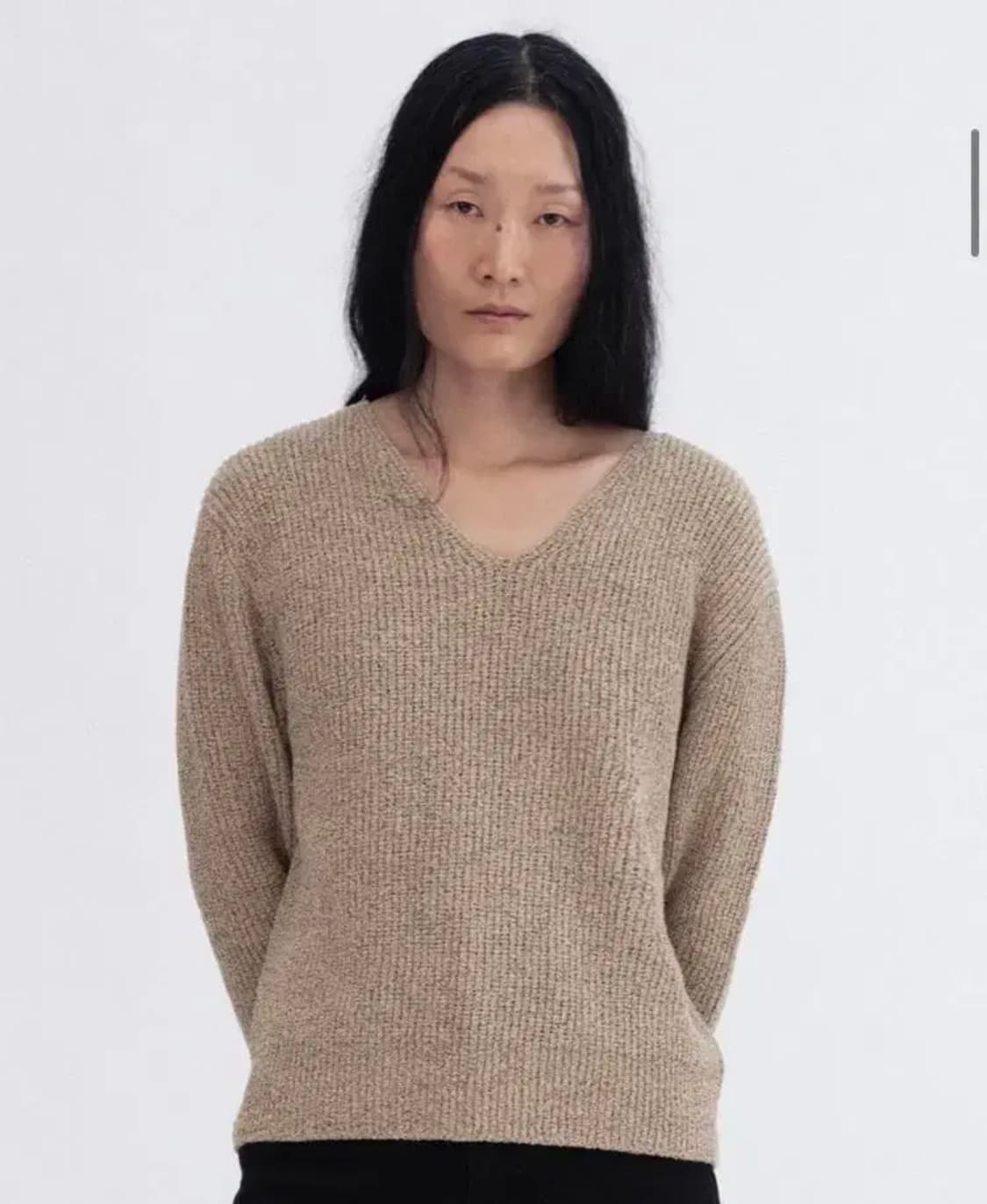 Lfm Boucle V-neck knit (camel) 상품이미지2