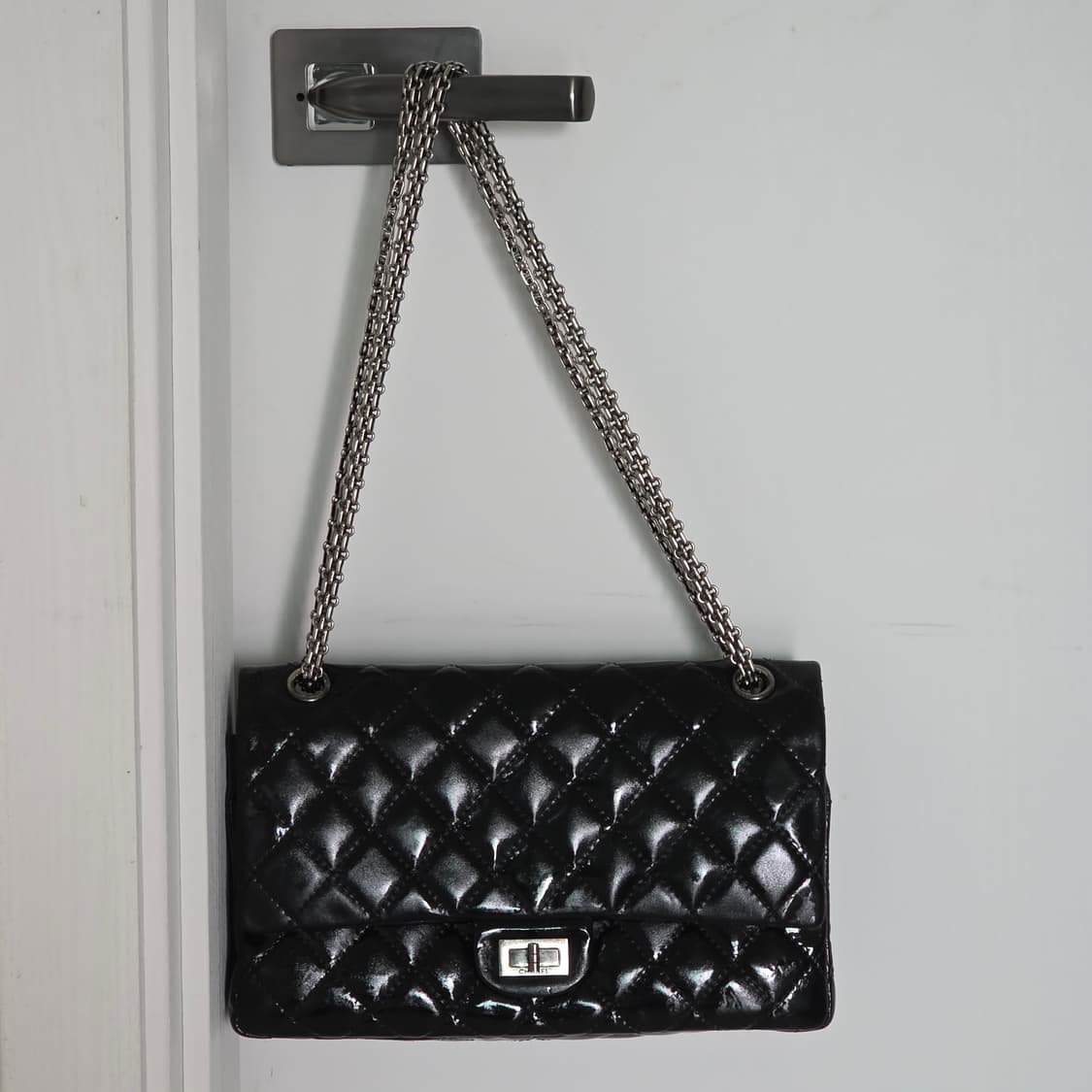 샤넬 은장 2.55 페이던트 더블 플랩 미듐 상품이미지2