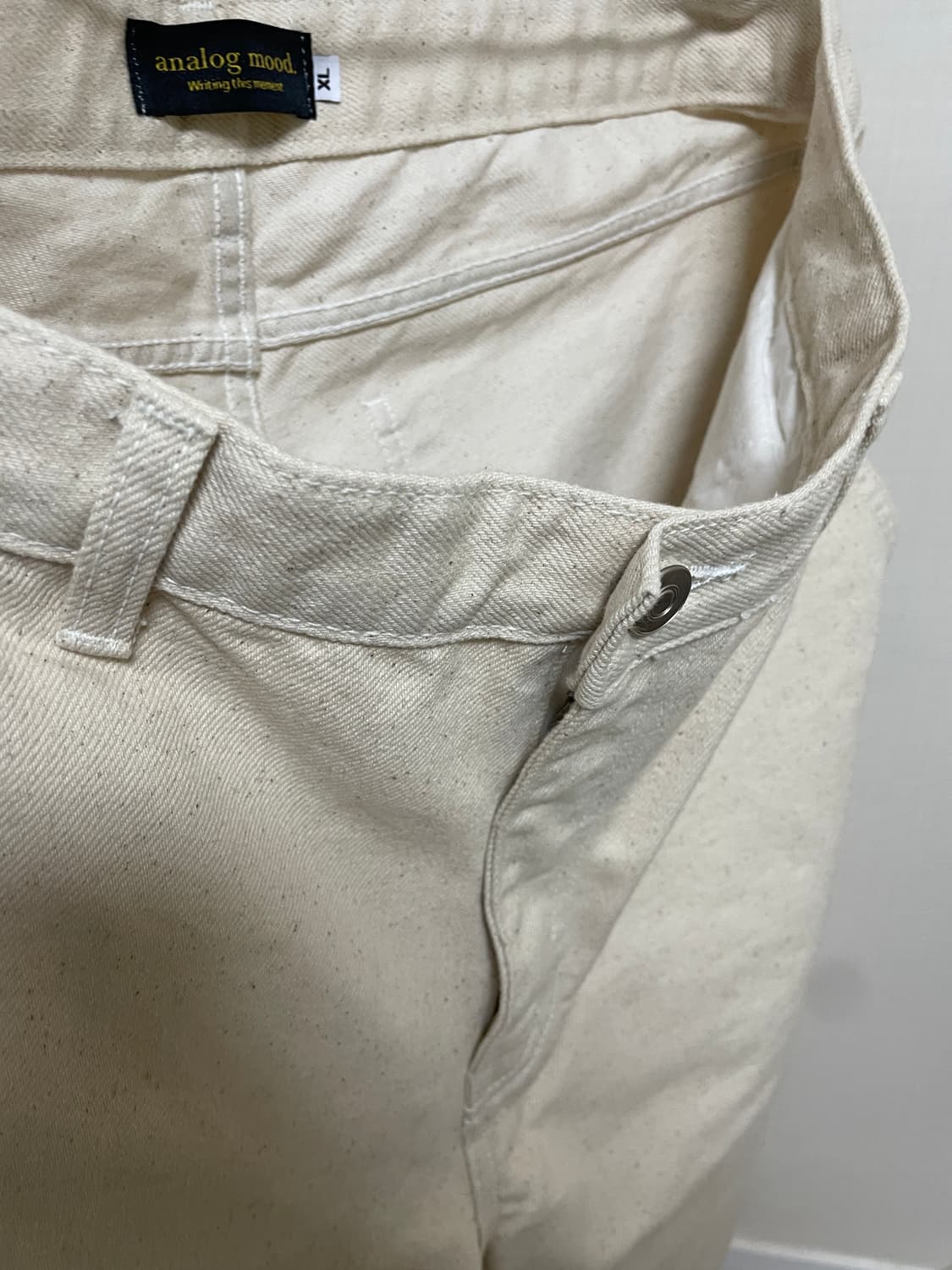 아날로그무드 세미 와이드 데님 팬츠 (크림) 상품이미지4