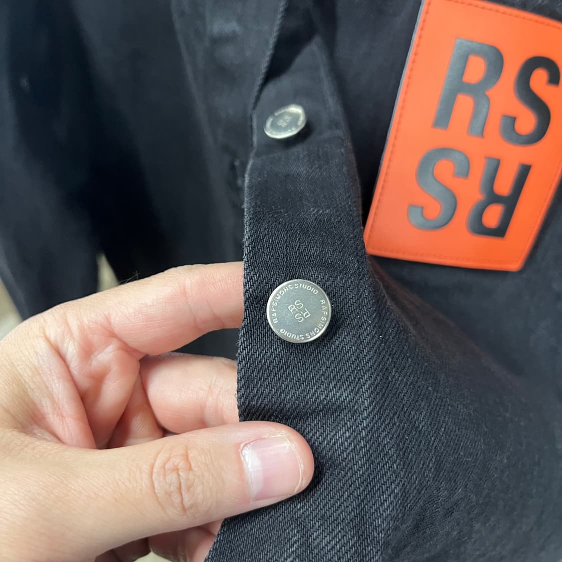 라프시몬스 흑청 데님 셔츠 자켓 S 상품이미지4