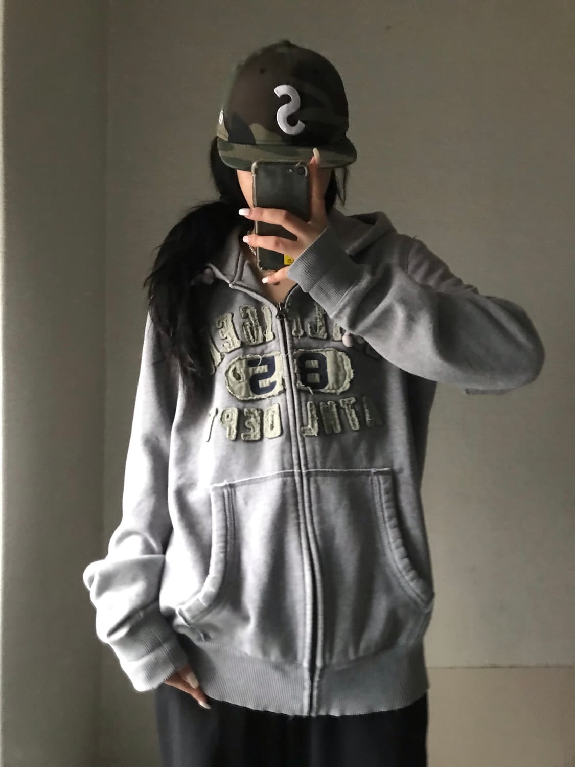 타미힐피거 그레이 빅로고 후드집업 상품이미지1