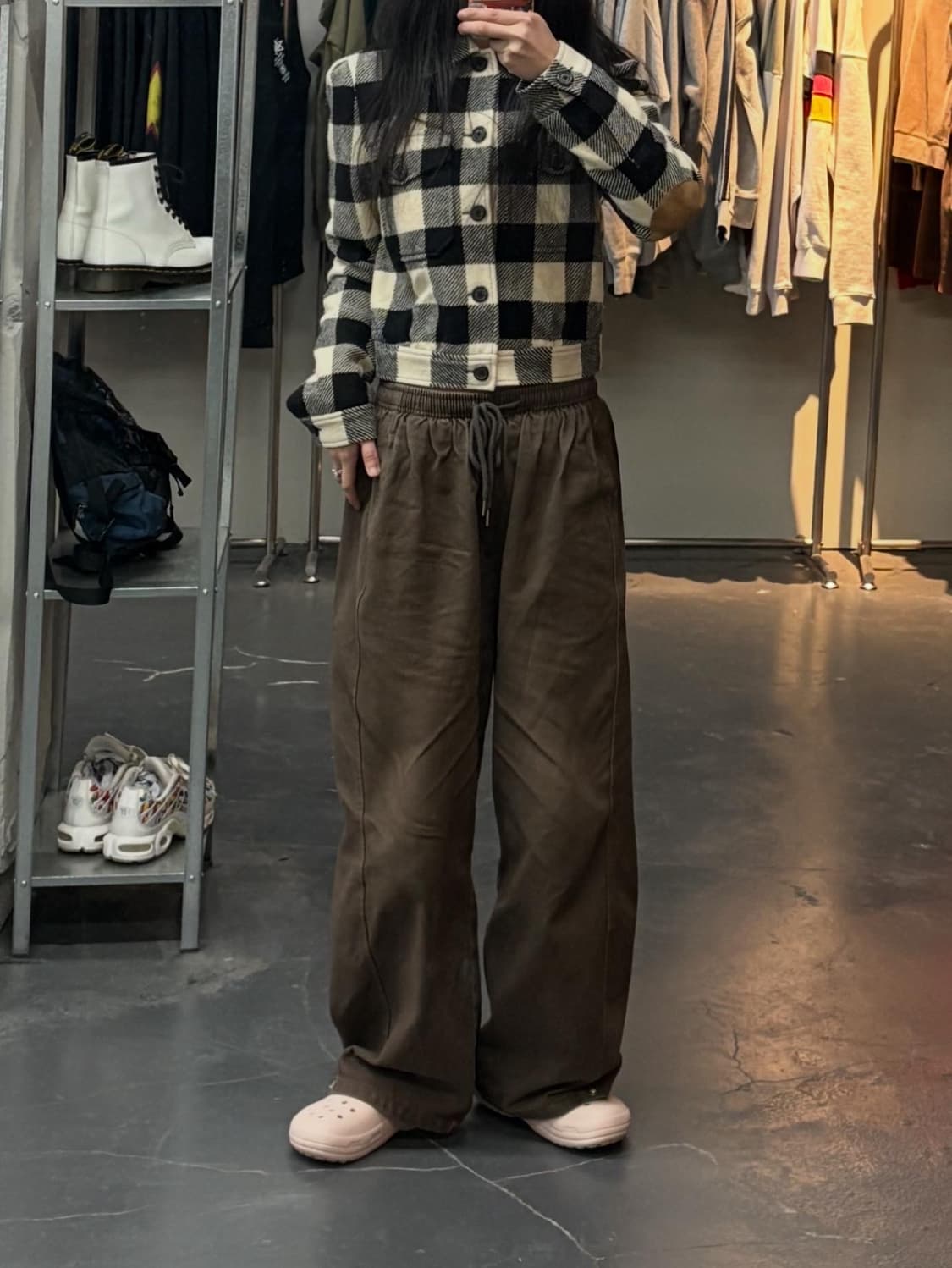 폴로랄프로렌 블랙앤화이트 버팔로 체크 크롭 자켓 A3105 상품이미지1