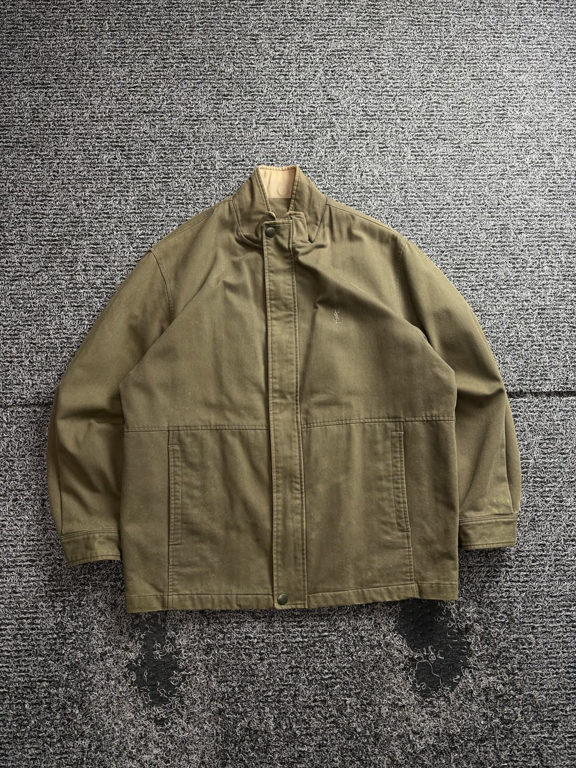 90s YSL 입생로랑 아카이브 카키 코튼 블루종 자켓 3353 상품이미지2