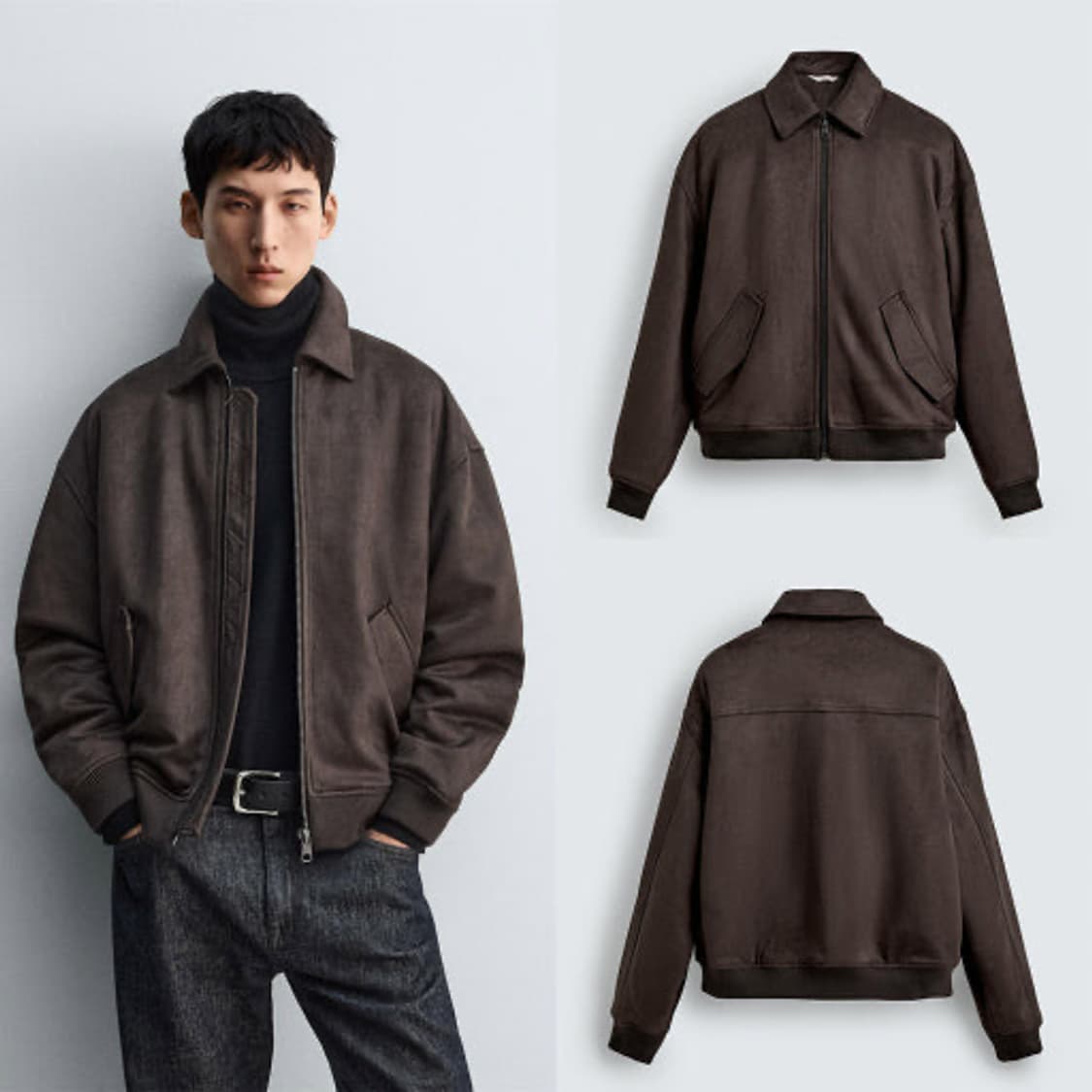 자라 스웨이드 자켓 브라운 상품이미지1