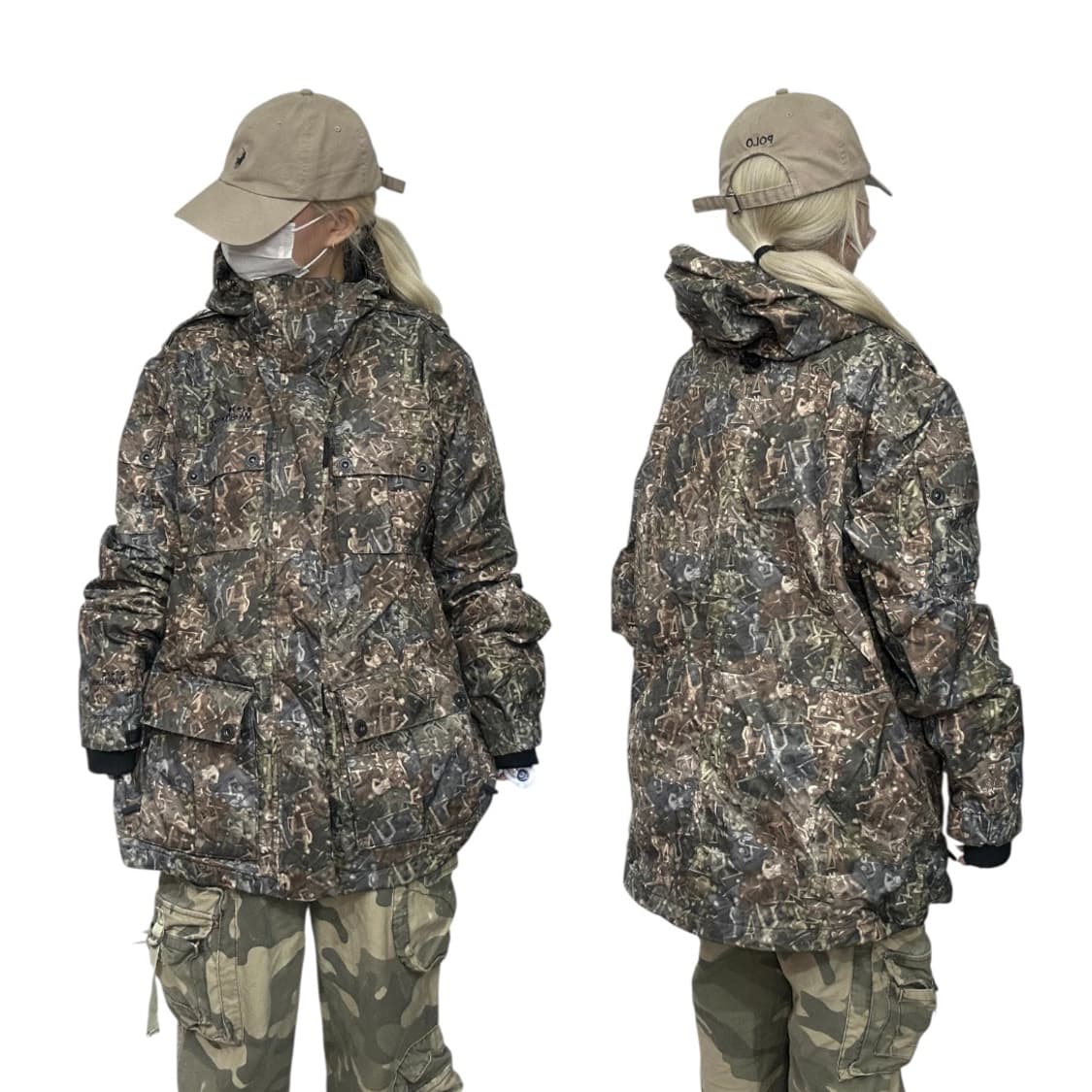 Westbeach 카모 패턴 고프코어 바람막이 후드 자켓 점퍼 L 상품이미지1