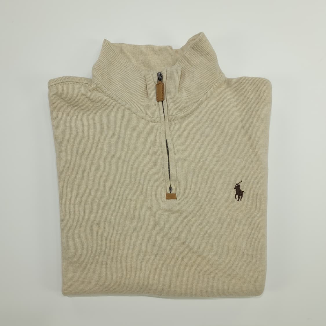 CN666 M 폴로 랄프로렌 오트밀베이지 하프집업 긴팔 니트 스웨터 상품이미지8