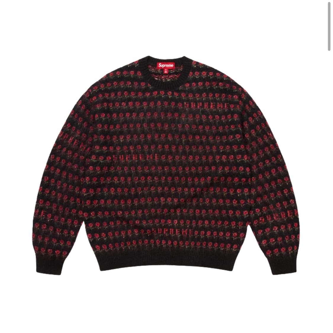 슈프림 플라워 메탈릭 스웨터 블랙 m 상품이미지1