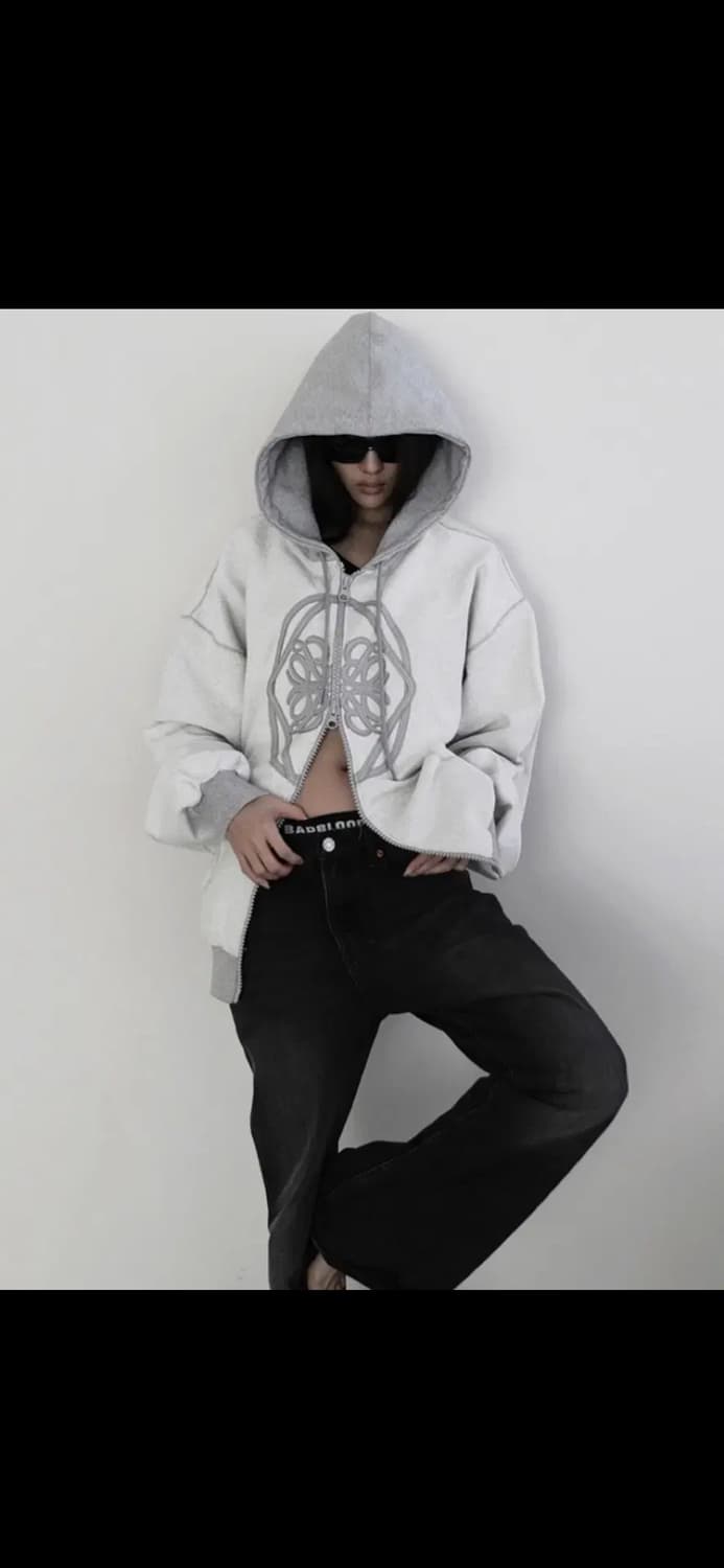 BADBLOOD LEATHER PATCH HOOD ZIP- 상품이미지3