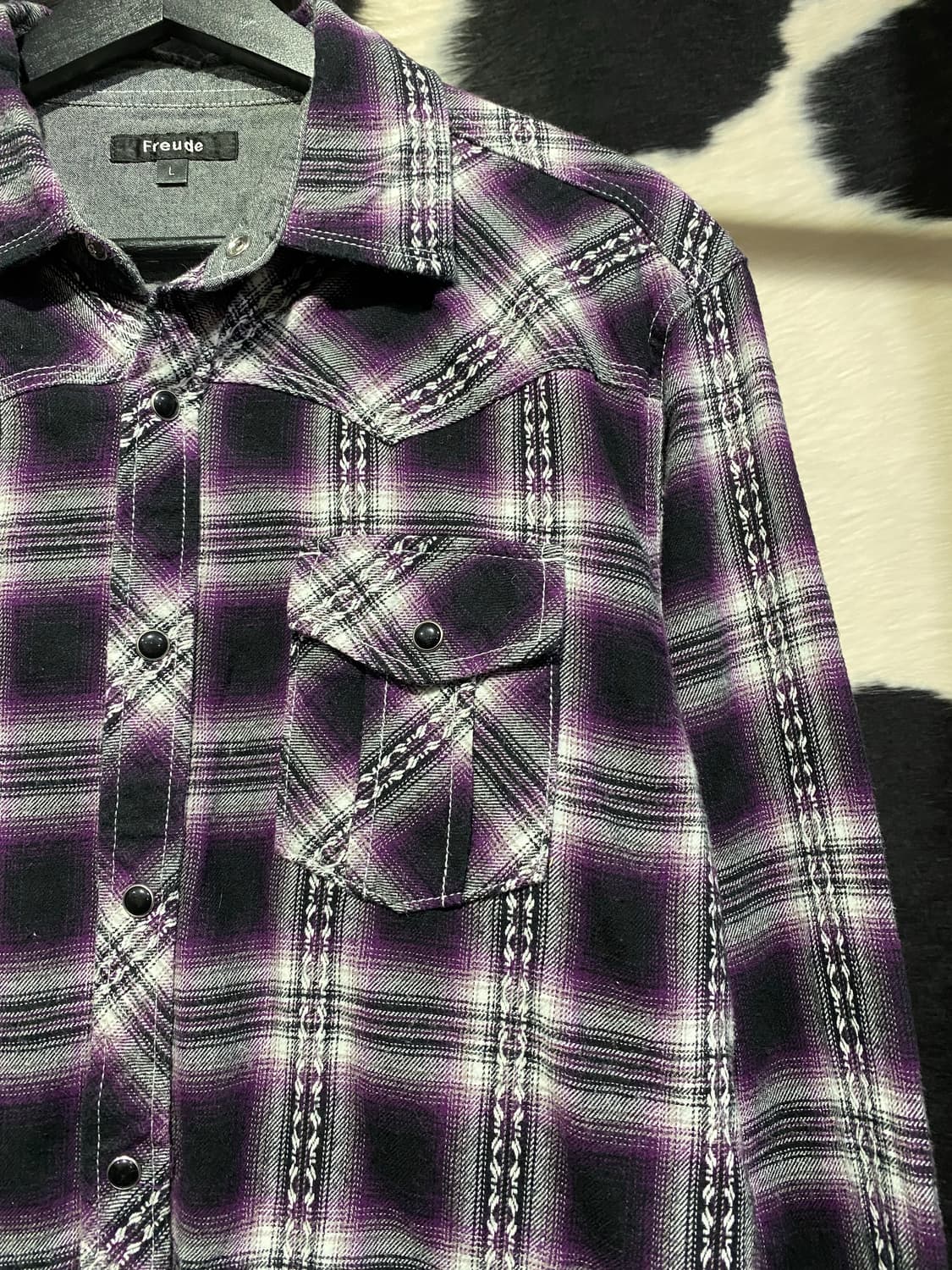 Freude 다이아몬드 문양 디테일 웨스턴 셔츠 상품이미지5