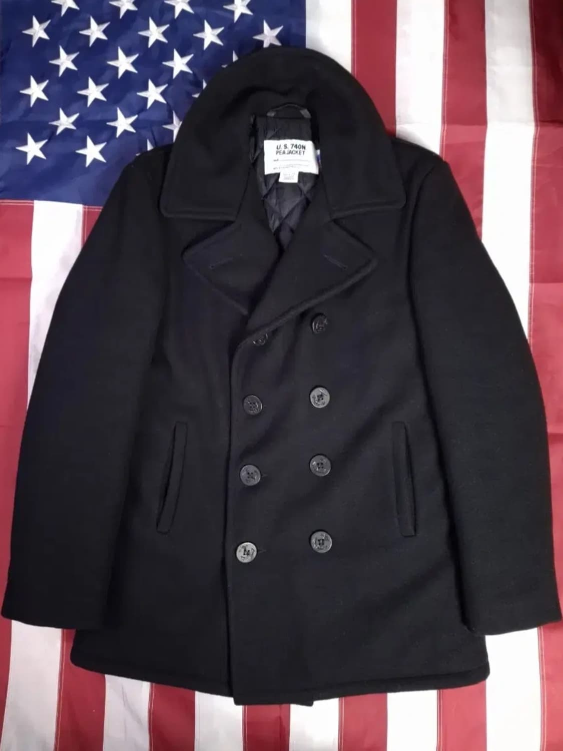 새제품급 오리지날 신형 미국제조 미해군 TYPE 쇼트사 울 싱글 피코트 상품이미지2