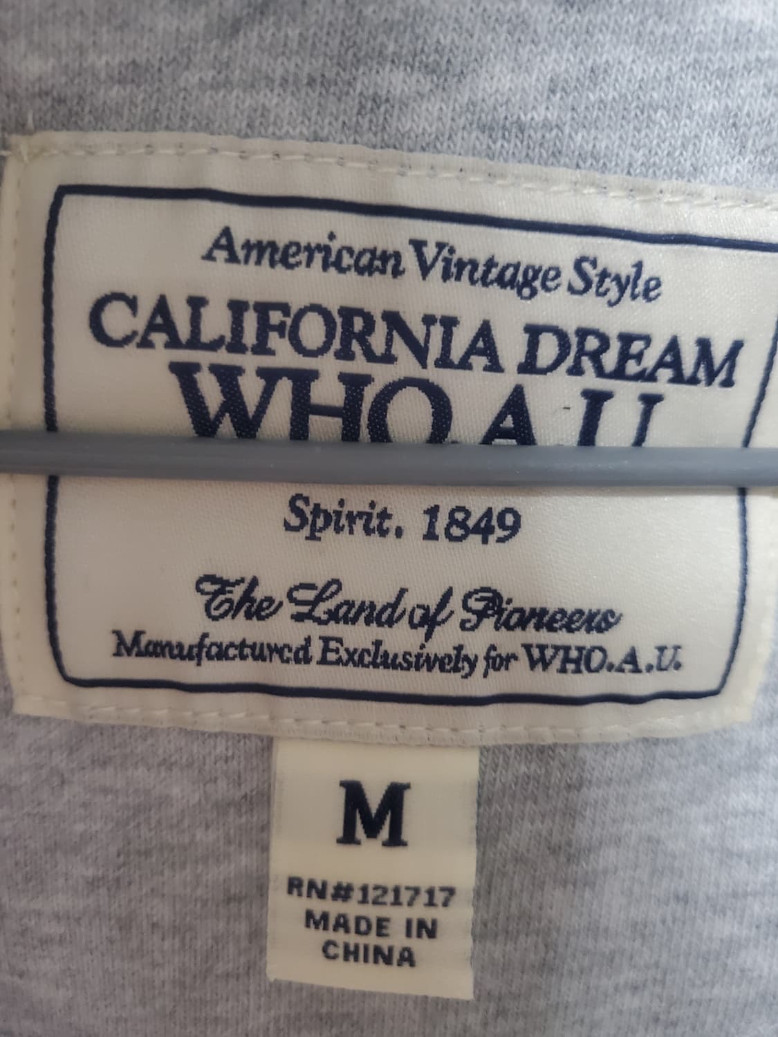 후아유 캘리포니아 후드집업 M 회색 상품이미지3