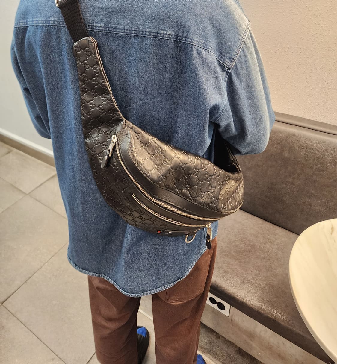 구찌 시마 레더 블랙 남성 크로스백&힙색 상품이미지2