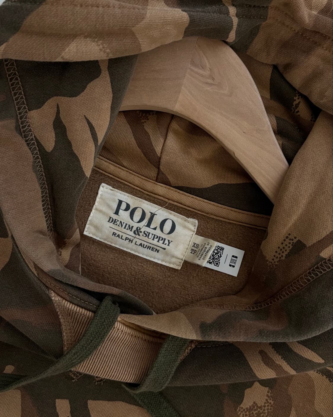 Polo 폴로 데님앤서플라이 QR라벨 카모패턴 포니로고 후드티  상품이미지4