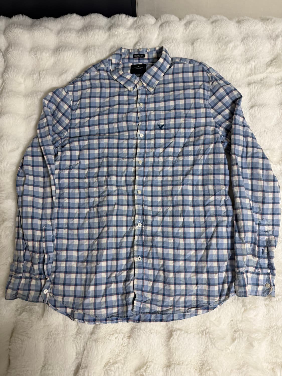 [XXL] 아메리칸 이글 체크 셔츠 블루 상품이미지1