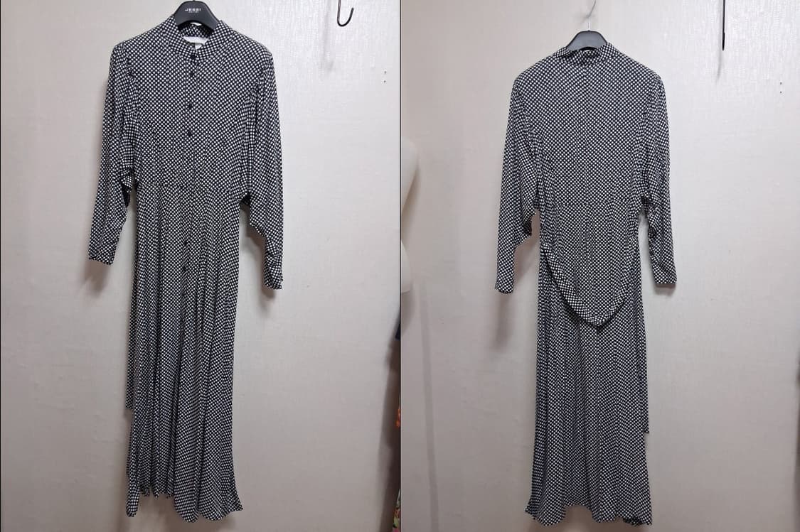 일본빈티지 에이치앤엠  H&M 도트 롱원피스 55  상품이미지4