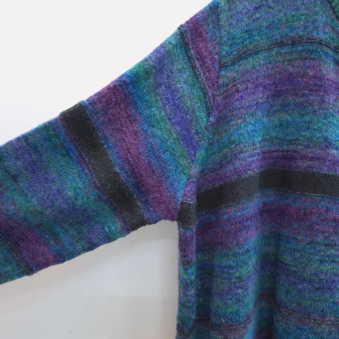 울혼방 스트라이프 가디건 일본빈티지 상품이미지5