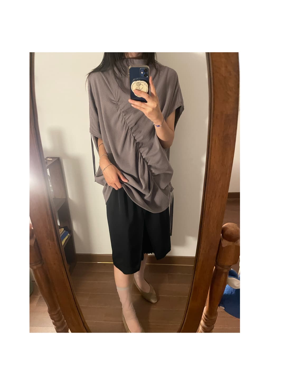 Asymmetric shirring sleeveless 상품이미지6