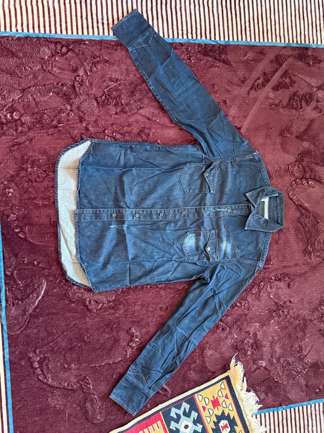 [M] 디젤 블랙 골드 웨스턴 데님 셔츠 자켓 상품이미지4