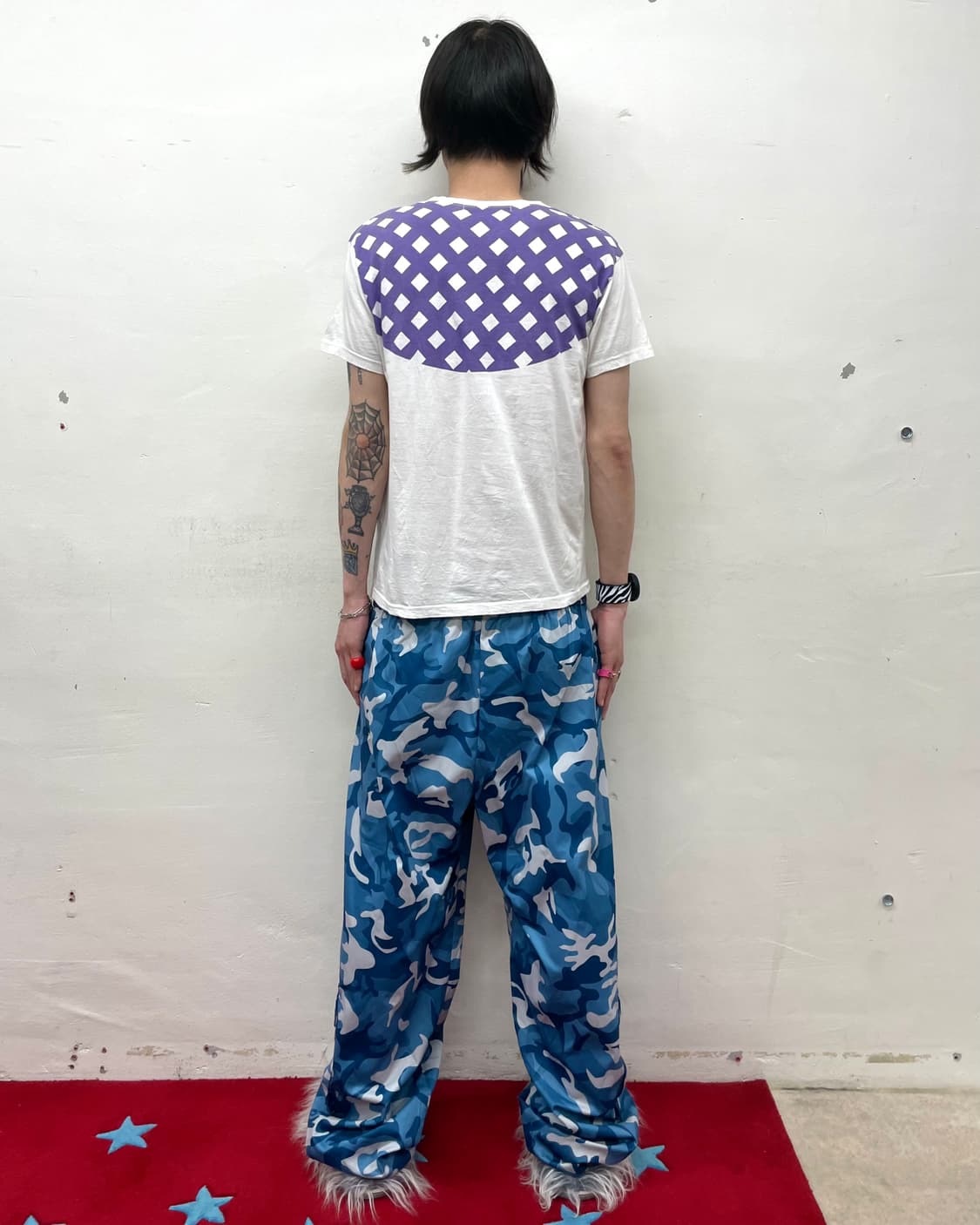 Purple question mark square dot T-shirt  상품이미지4