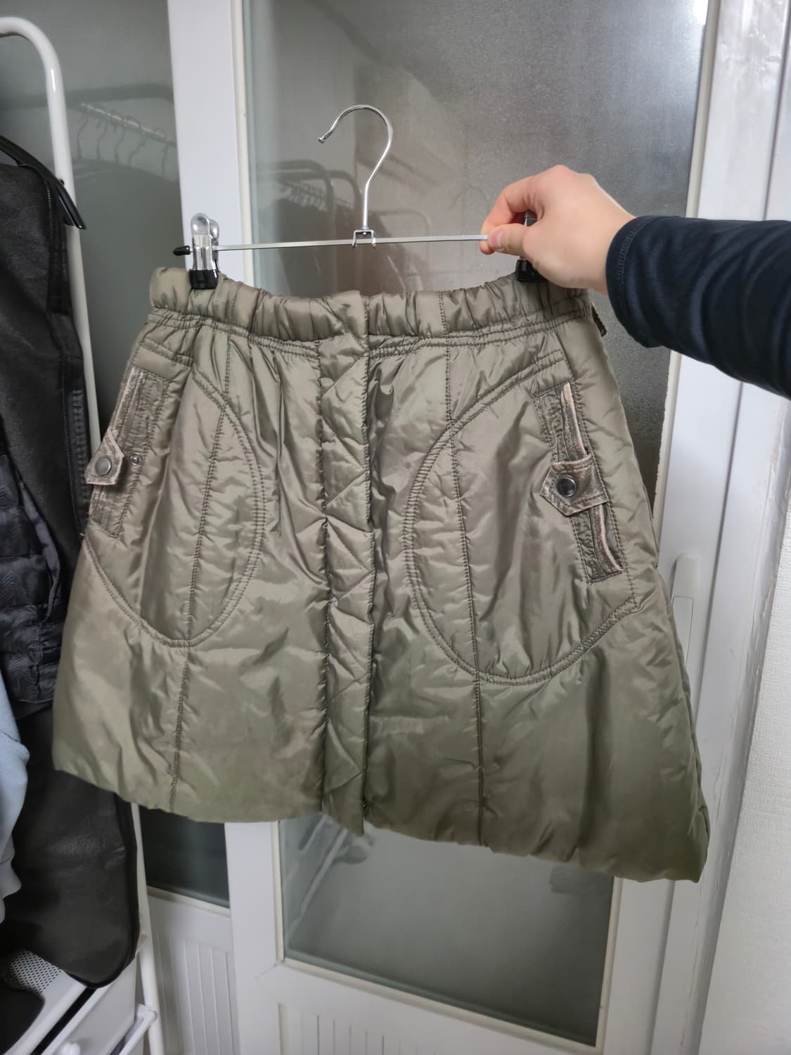 카키 패딩 랩 스커트 상품이미지2