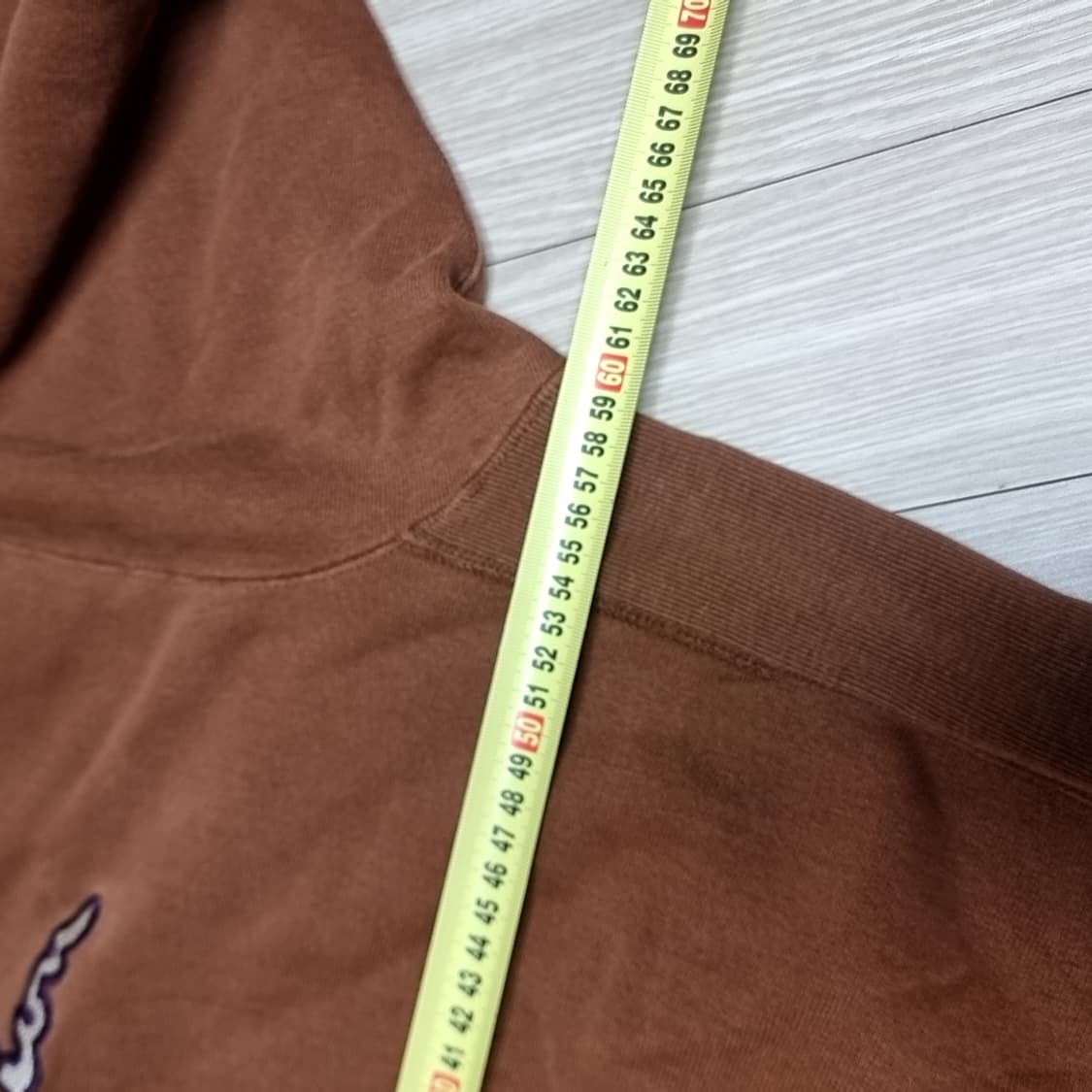 빈티지 usa메이드 챔피온 브라운 리브드 스웨트셔츠(xl) 상품이미지8