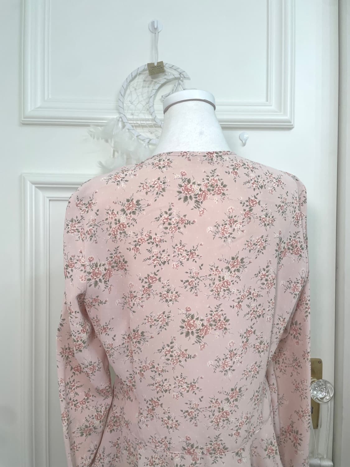 pink flower garden bow point blouse 상품이미지4