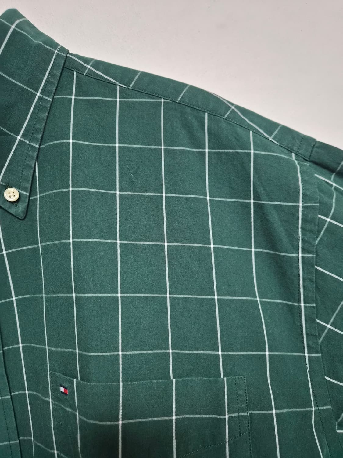 타미힐피거Tommy 그린 체크 셔츠 L - S359 상품이미지3