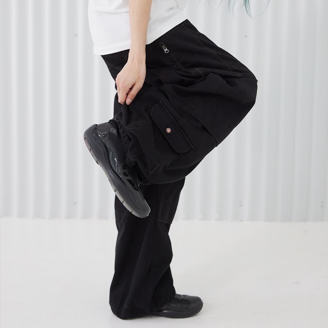 디키즈 x 해칭룸 카고 워크팬츠 Washed Black  상품이미지3